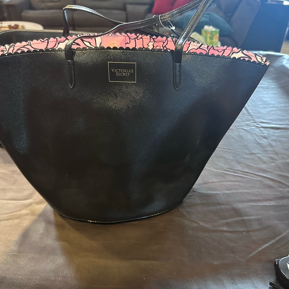 Victoria's Secret Black and Pink Tote